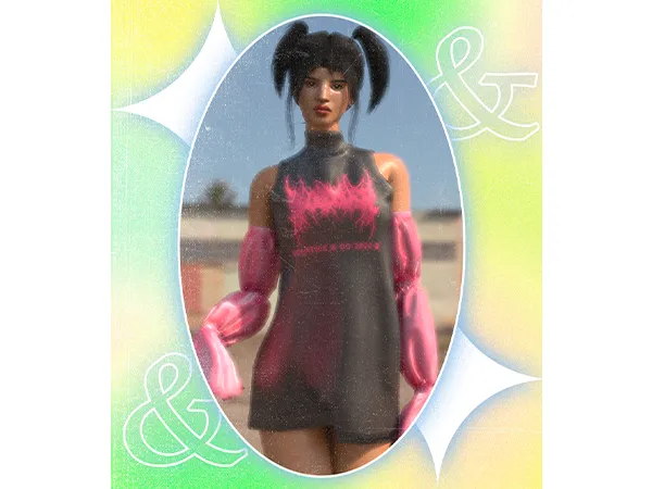 Alpha Blasphemy Dress (SS21) by volatile-sims - The Sims 4 Custom Content