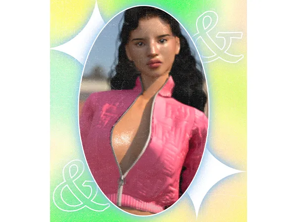 Alpha Neon Fendi Jacket (SS21) by volatile-sims - The Sims 4 Custom Content