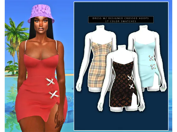 Alpha DORIFIC_DRESS W DESIGNED CROSSED HHOPS - The Sims 4 Custom Content