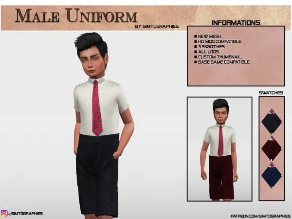 Alpha Male Uniform - The Sims 4 Custom Content