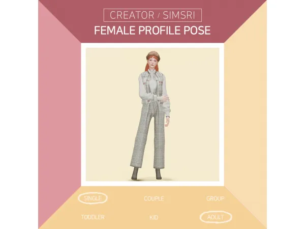 Alpha [SIMSRI] SINGLE POSE FEMALE PROFILE - The Sims 4 Custom Content
