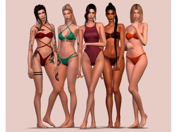 Alpha Swimsuit set 3 by plazasims - The Sims 4 Custom Content