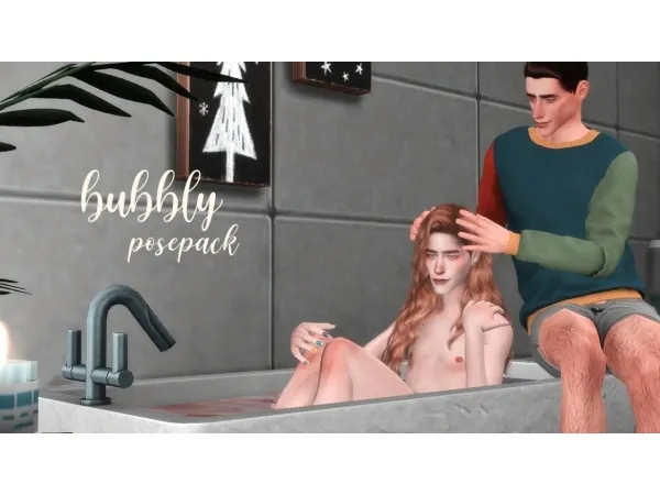 Alpha Bubbly Posepack - The Sims 4 Custom Content