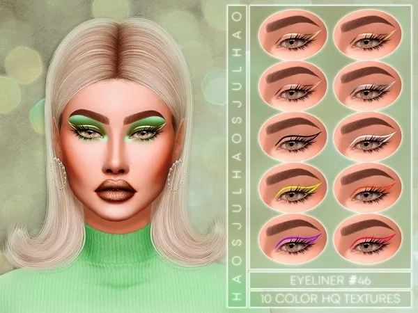 Alpha JUL_HAOS [COSMETICS] EYELINER 46 - The Sims 4 Custom Content