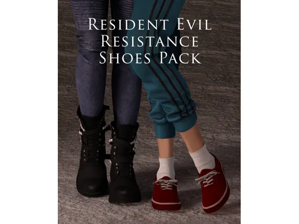 Alpha Resident Evil Resistance Shoes Pack by astya96cc - The Sims 4 Custom Content