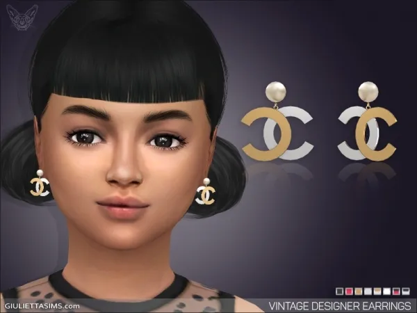 Alpha PEARL DESIGNER EARRINGS FOR KIDS - The Sims 4 Custom Content