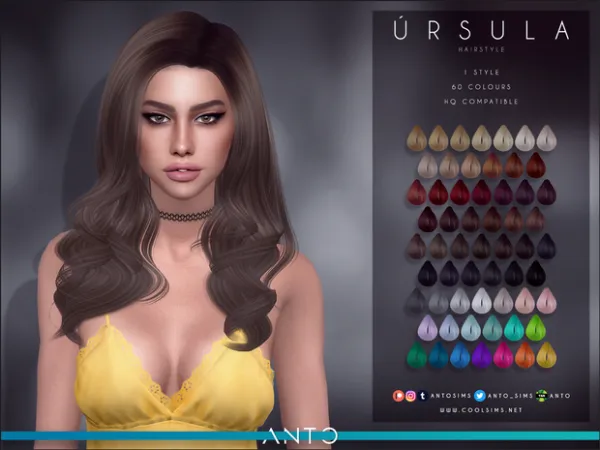 Alpha Úrsula Hairstyle by Anto - The Sims 4 Custom Content