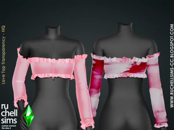 Alpha Love Top Transparency by ruchellsims - The Sims 4 Custom Content