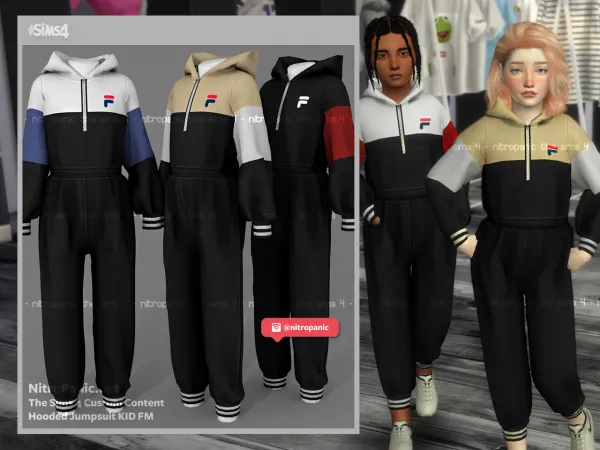 Alpha Hooded Jumpsuit KID - The Sims 4 Custom Content