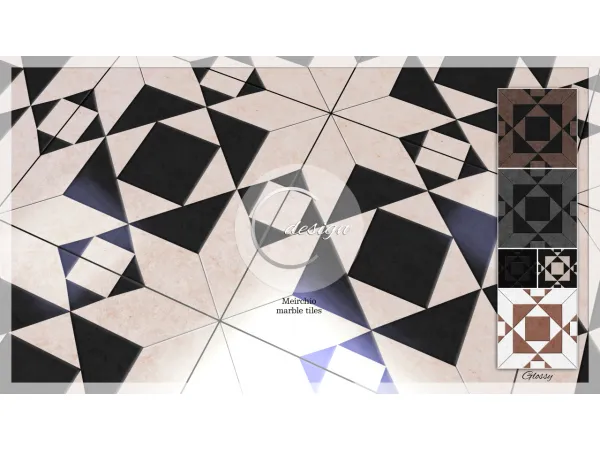 Alpha Meirchio Marble Tiles by simsfinds - The Sims 4 Custom Content