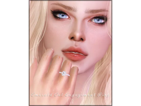 Alpha Emerald Cut Engagement Ring by DarkNighTt - The Sims 4 Custom Content