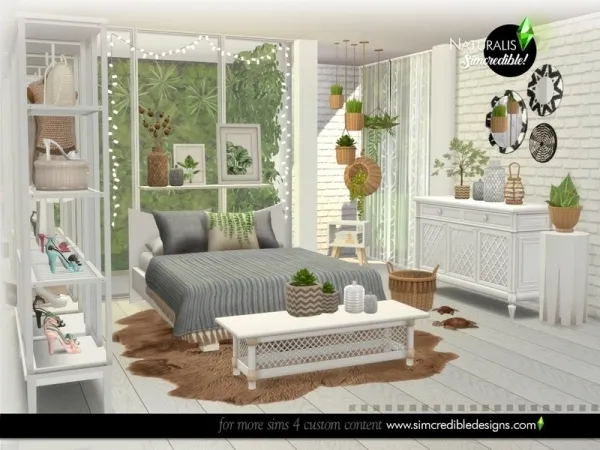 Alpha SIMcredible's Naturalis Bedroom - The Sims 4 Custom Content