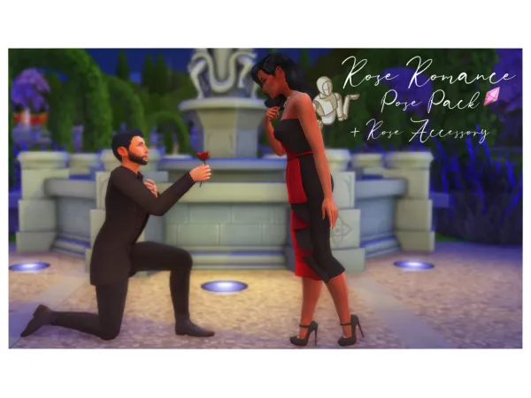 Maxis Match Rose Romance Pose Pack - The Sims 4 Custom Content