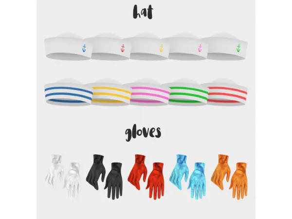 Alpha Marie Set hat gloves - The Sims 4 Custom Content