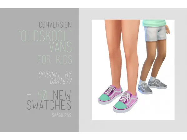 Maxis Match Kids Conversion Oldskool Vans saurus by sim - The Sims 4 Custom Content