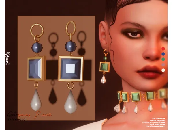 Alpha CP Collection Earrings01 - The Sims 4 Custom Content