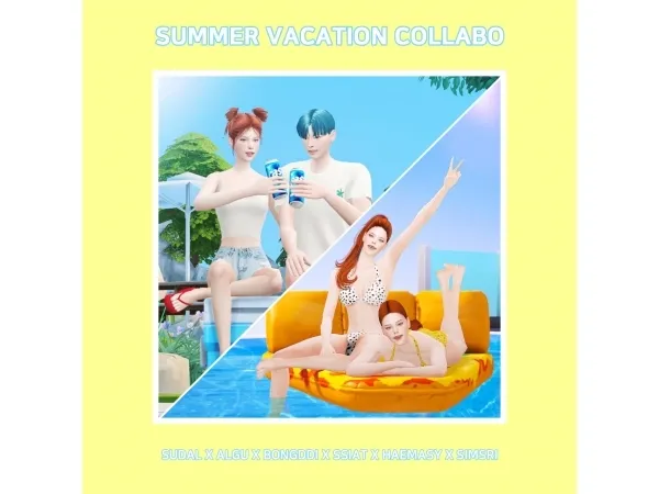 Mix Summer Vacation collaboration - The Sims 4 Custom Content