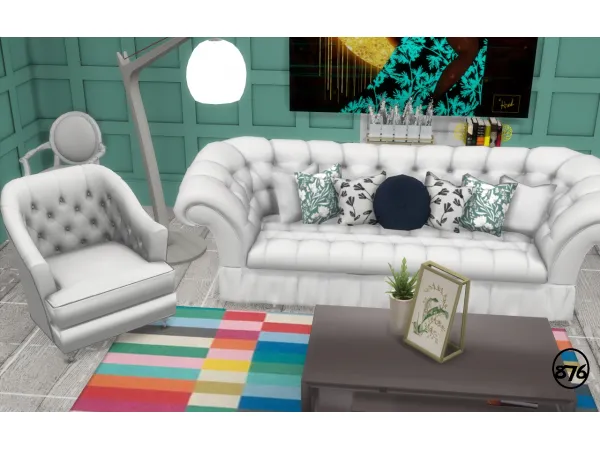Maxis Match Chesterfield Seating by 876simmer - The Sims 4 Custom Content