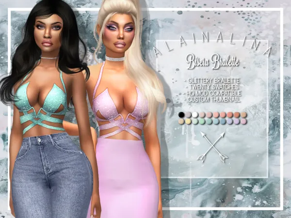 Alpha Bisera Bralette - The Sims 4 Custom Content