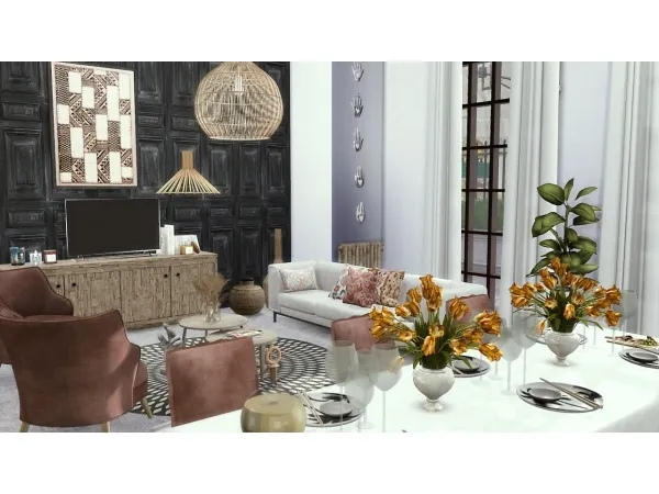 Alpha OMBRE LIVING ROOM by imminervaa - The Sims 4 Custom Content