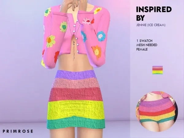 Primrose Sims' Blackpink Ice Cream (Jennie Rainbow Skirt) - Mesh needed