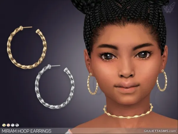 Alpha Miriam Hoop Earrings For Kids - The Sims 4 Custom Content