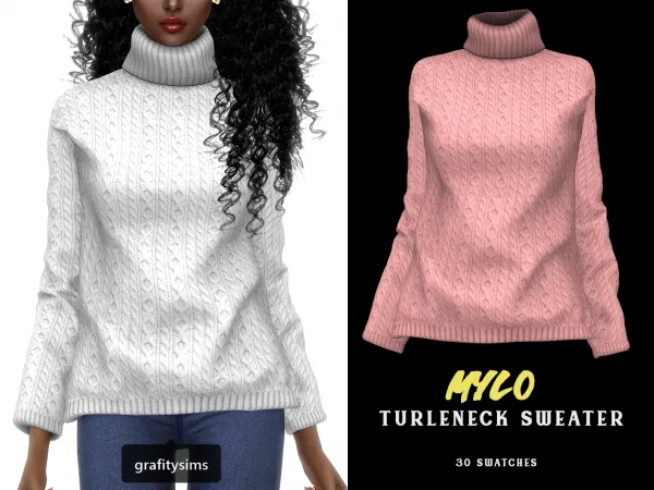 Alpha Mylo Turtleneck Sweater - The Sims 4 Custom Content