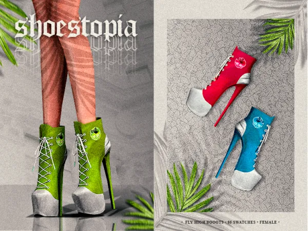 Alpha shoestopia fly high boots by shoestopia - The Sims 4 Custom Content