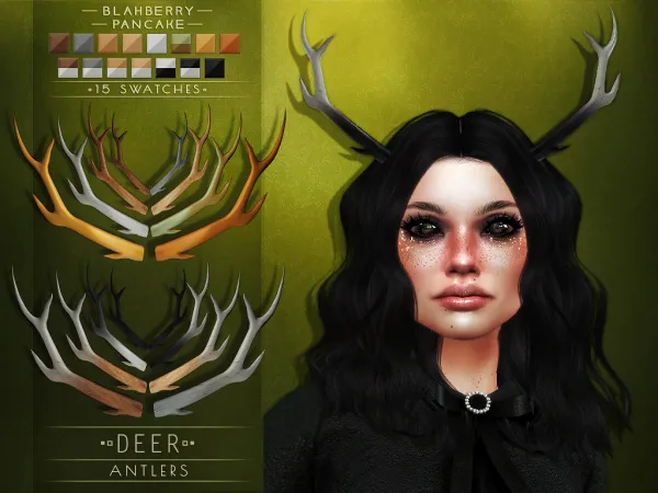Alpha Blahberry Pancake Deer Antlers (unisex) - The Sims 4 Custom Content
