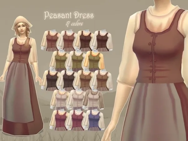 Maxis Match kennetha_v's Female Peasant Set - The Sims 4 Custom Content