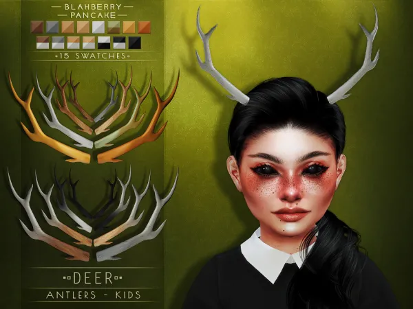 Alpha Blahberry Pancake Deer Antlers KIDS (unisex) by blahberry-pancake - The Sims 4 Custom Content