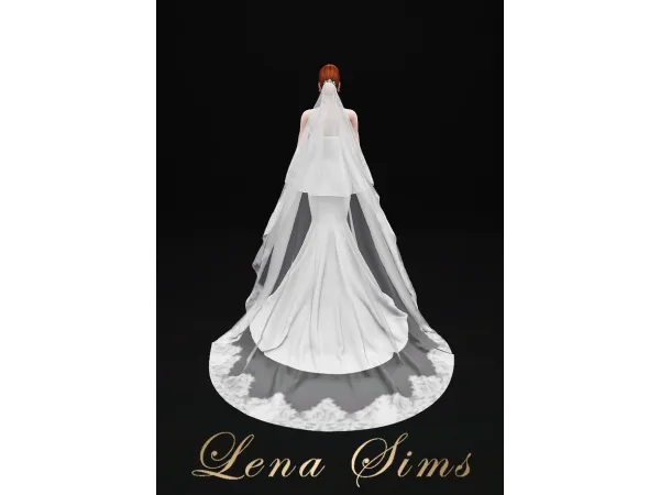 Alpha [Lena Sims] Lena Wedding Veil Ver2 - The Sims 4 Custom Content