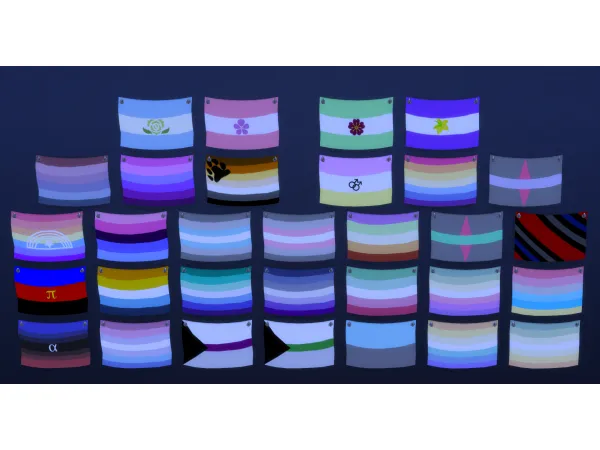 Maxis Match More Pride Flags by pink_imp - The Sims 4 Custom Content
