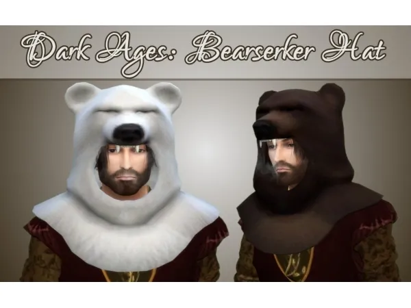Maxis Match Early Medieval Be(a)rserker Hat Headpiece by vintagesimstress - The Sims 4 Custom Content
