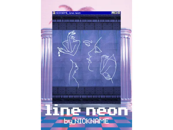 Alpha [NICKNAME] LINE NEON - The Sims 4 Custom Content