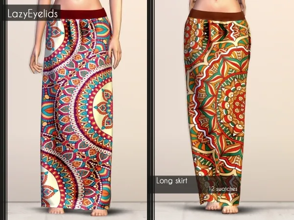 Alpha Long skirt - The Sims 4 Custom Content