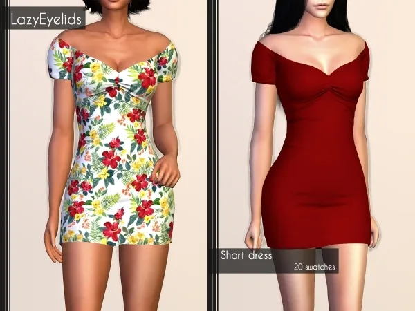 Alpha Short dress - The Sims 4 Custom Content