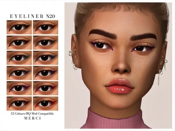 Alpha Merci 's Eyeliner N20 - The Sims 4 Custom Content