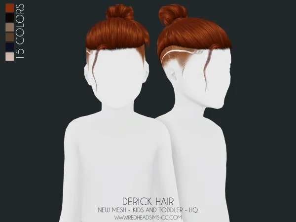 Alpha DERICK HAIR KIDS AND TODDLER - The Sims 4 Custom Content
