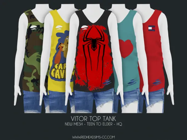 Alpha VITOR TOP TANK KIDS VERSION - The Sims 4 Custom Content