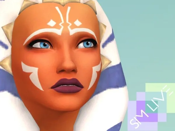 Maxis Match KikiSimLive's Face paint for Ahsoka Tano as a Padawan Season 3 by thesimsresource - The Sims 4 Custom Content