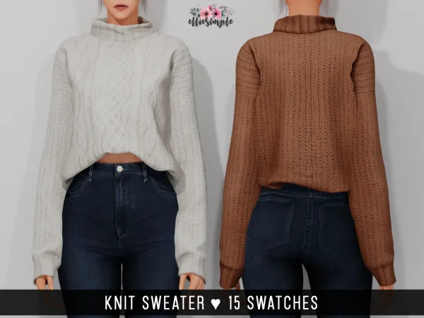 Alpha Elliesimple Knit Sweater - The Sims 4 Custom Content