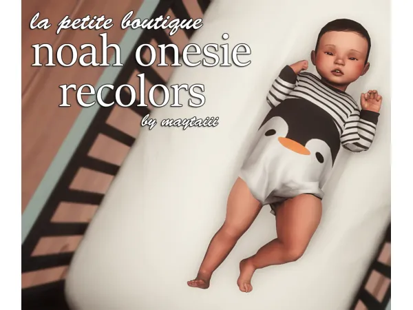 Alpha la petite boutique noah onesie recolors by maytaiii - The Sims 4 Custom Content