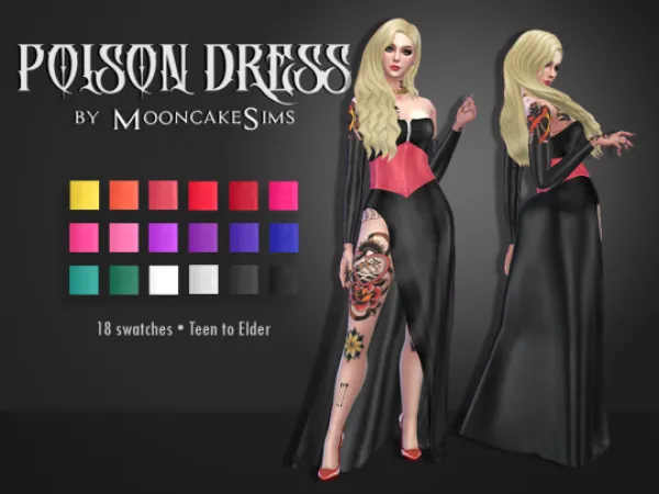 Maxis Match Poison Dress - The Sims 4 Custom Content