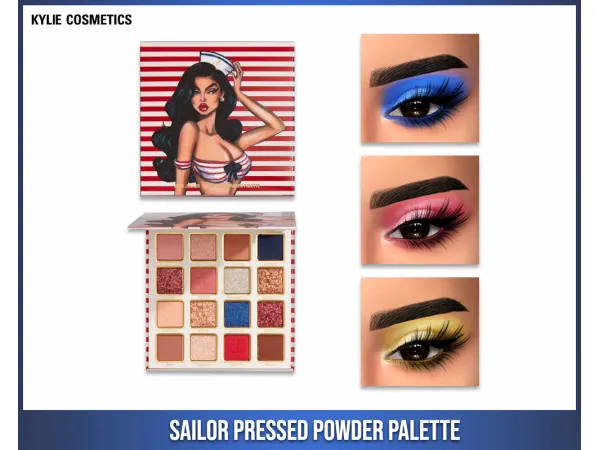 Alpha KYLIE COSMETICS SAILOR PRESSED POWER PALETTE - The Sims 4 Custom Content