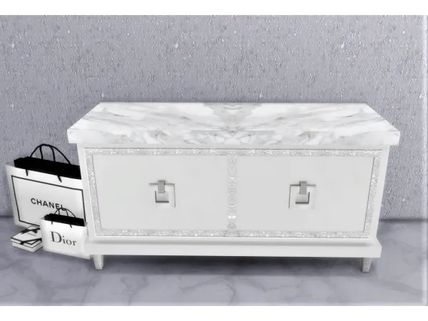 Alpha LUXURY GLAM DRESSER CONSOLE TABLE by platinumluxesims - The Sims 4 Custom Content