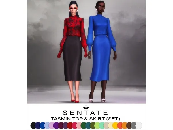 Maxis Match TASMIN TOP SKIRT (SET) by sentate - The Sims 4 Custom Content