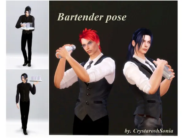 Alpha Bartender pose - The Sims 4 Custom Content