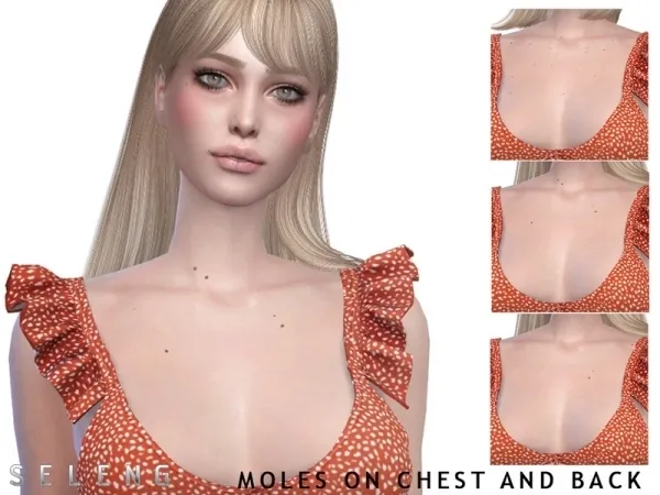 Alpha Seleng's Moles on chest and back - The Sims 4 Custom Content