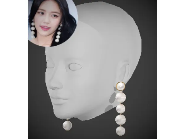 Alpha Mocha Jumbo Pearl Earrings - The Sims 4 Custom Content